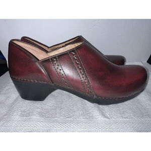 Dansko Leather Clogs Shoes Red Sienna Womens Size EUR 41 US 10 Work Nurse